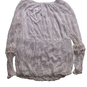 Charlie B White Lace Long Sleeve Top S
